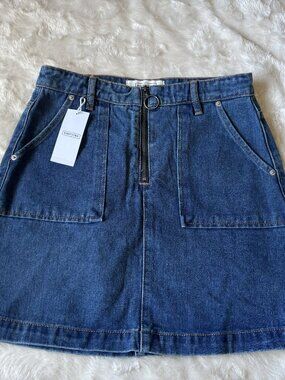Ardene Eight Two Blue Denim Mini Jean Skirt Ladies Size Small 100% Cotton NWT